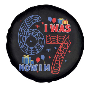 Spider Boy I Was 6 Now I Am 7 Spare Tire Cover Seventh Birthday Gift TS12 Print Your Wear