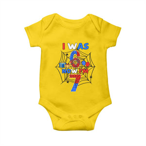 I Was 6 Now I Am 7 Baby Onesie Spider Themed Birthday Boy TS12 Daisy Print Your Wear