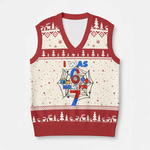 I Was 6 Now I Am 7 V-Neck Knit Sweater Vest Spider Themed Birthday Boy TS12 Beige Red Print Your Wear