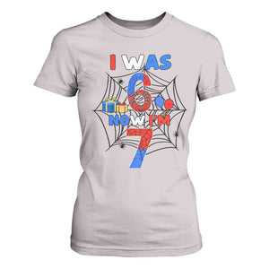 I Was 6 Now I Am 7 T Shirt For Women Spider Themed Birthday Boy TS12 Ice Gray Print Your Wear