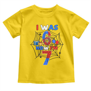 I Was 6 Now I Am 7 Toddler T Shirt Spider Themed Birthday Boy TS12 Daisy Print Your Wear