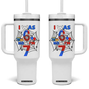 I Was 6 Now I Am 7 Tumbler With Handle Spider Themed Birthday Boy TS12 One Size: 40 oz White Print Your Wear