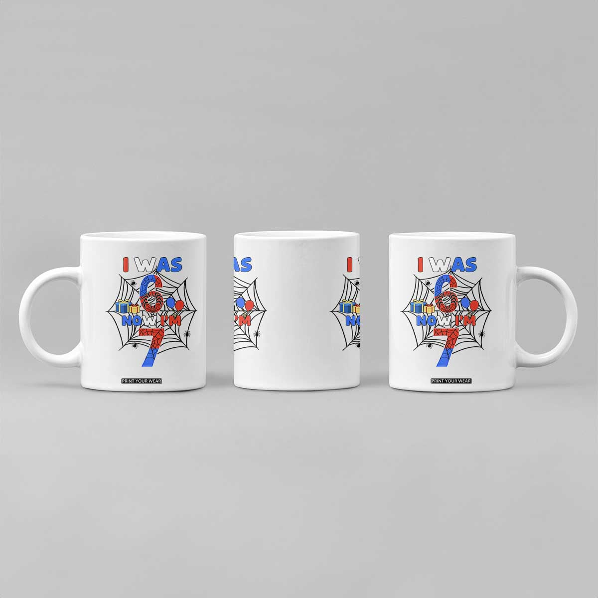 I Was 6 Now I Am 7 Coffee Mug Spider Themed Birthday Boy TS12 Print Your Wear
