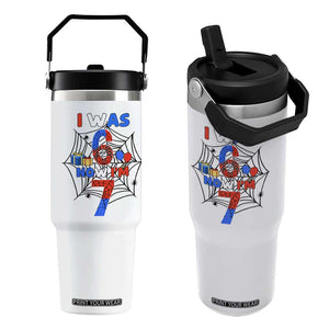 I Was 6 Now I Am 7 Flip Straw Tumbler Spider Themed Birthday Boy TS12 One Size: 30 oz White Print Your Wear