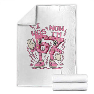 Seven Years Old Birthday Girl Throw Blanket I Was 6 Now I Am 7 TS12 Black Print Your Wear
