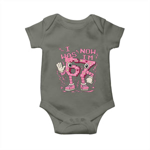 Seven Years Old Birthday Girl Baby Onesie I Was 6 Now I Am 7 TS12 Military Green Print Your Wear