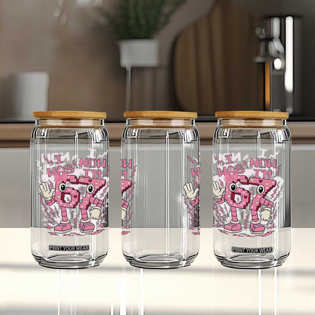 Seven Years Old Birthday Girl Glass Can I Was 6 Now I Am 7 TS12 Print Your Wear