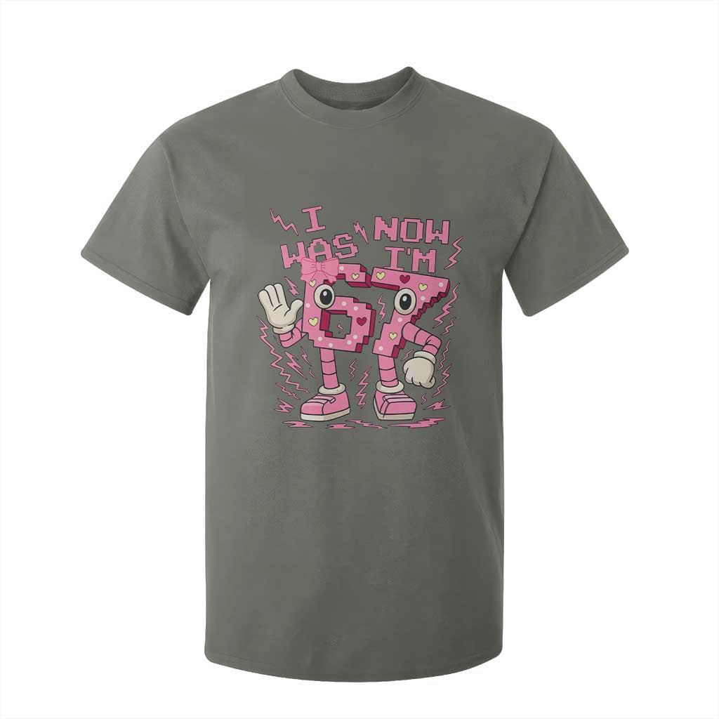 Seven Years Old Birthday Girl T Shirt For Kid I Was 6 Now I Am 7 TS12 Military Green Print Your Wear