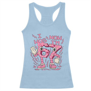 Seven Years Old Birthday Girl Racerback Tank Top I Was 6 Now I Am 7 TS12 Light Blue Print Your Wear