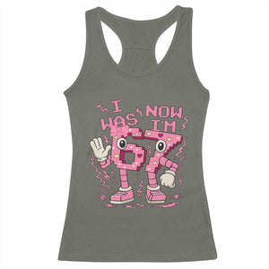 Seven Years Old Birthday Girl Racerback Tank Top I Was 6 Now I Am 7 TS12 Military Green Print Your Wear