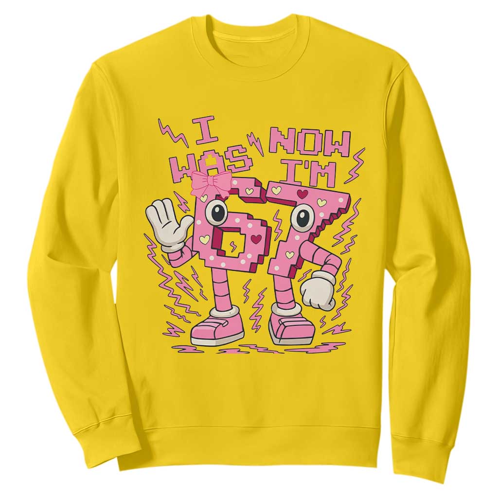Seven Years Old Birthday Girl Sweatshirt I Was 6 Now I Am 7 TS12 Daisy Print Your Wear