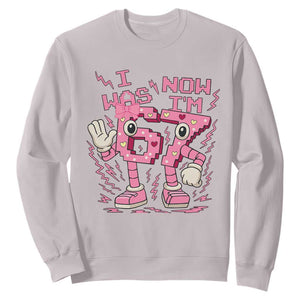 Seven Years Old Birthday Girl Sweatshirt I Was 6 Now I Am 7 TS12 Ice Gray Print Your Wear