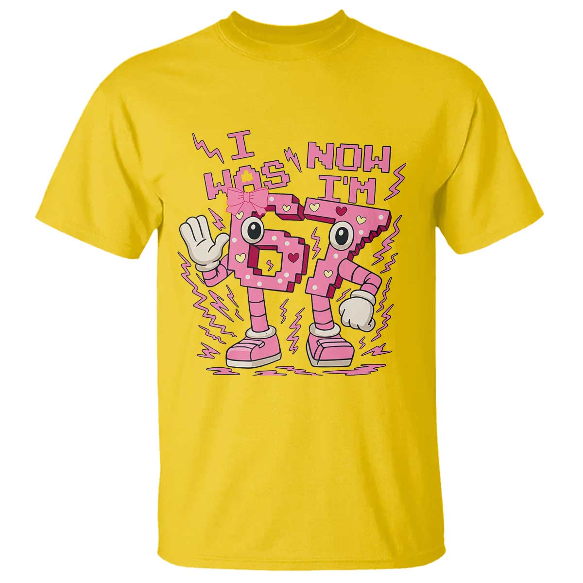 Seven Years Old Birthday Girl T Shirt I Was 6 Now I Am 7 TS12 Daisy Print Your Wear