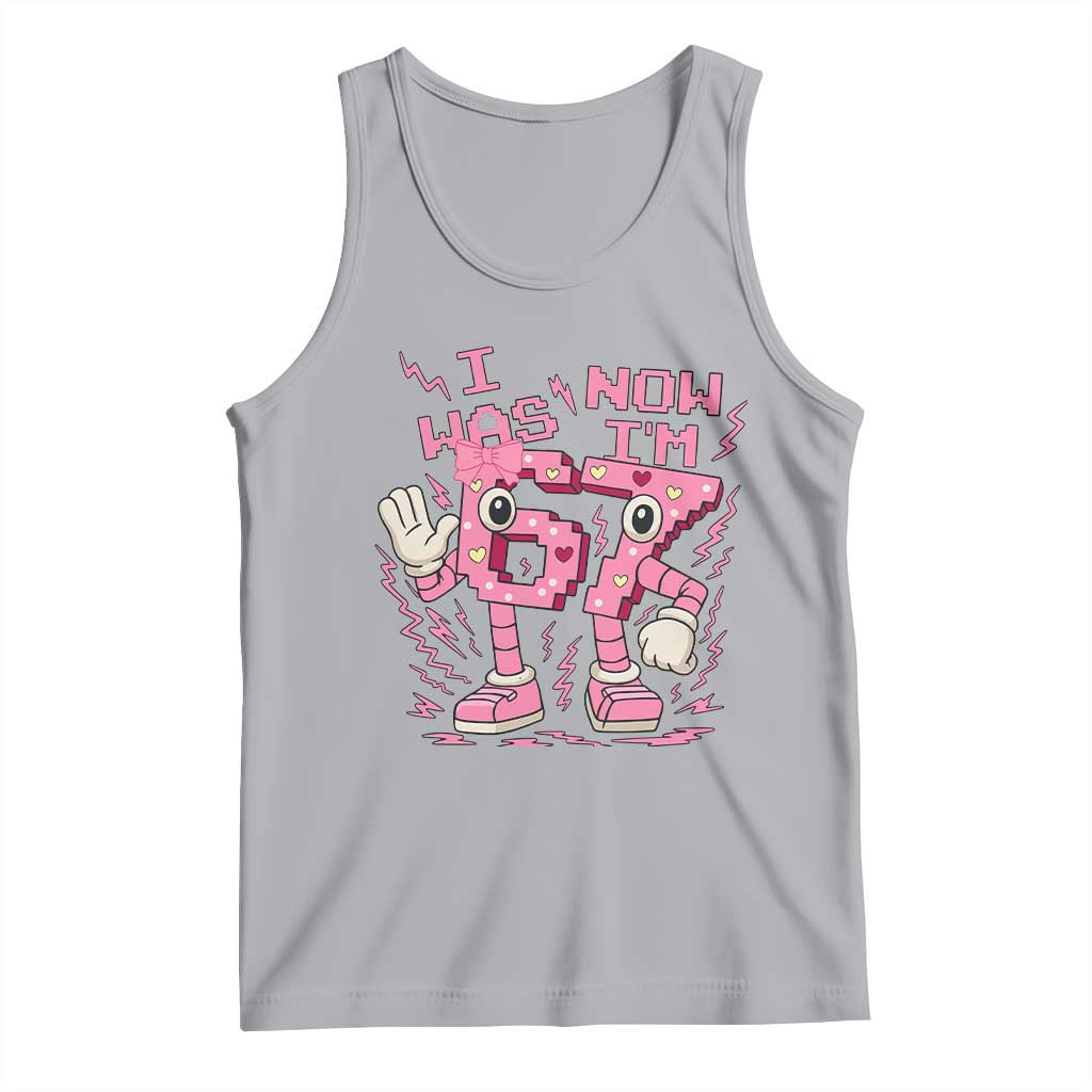 Seven Years Old Birthday Girl Tank Top I Was 6 Now I Am 7 TS12 Athletic Heather Print Your Wear