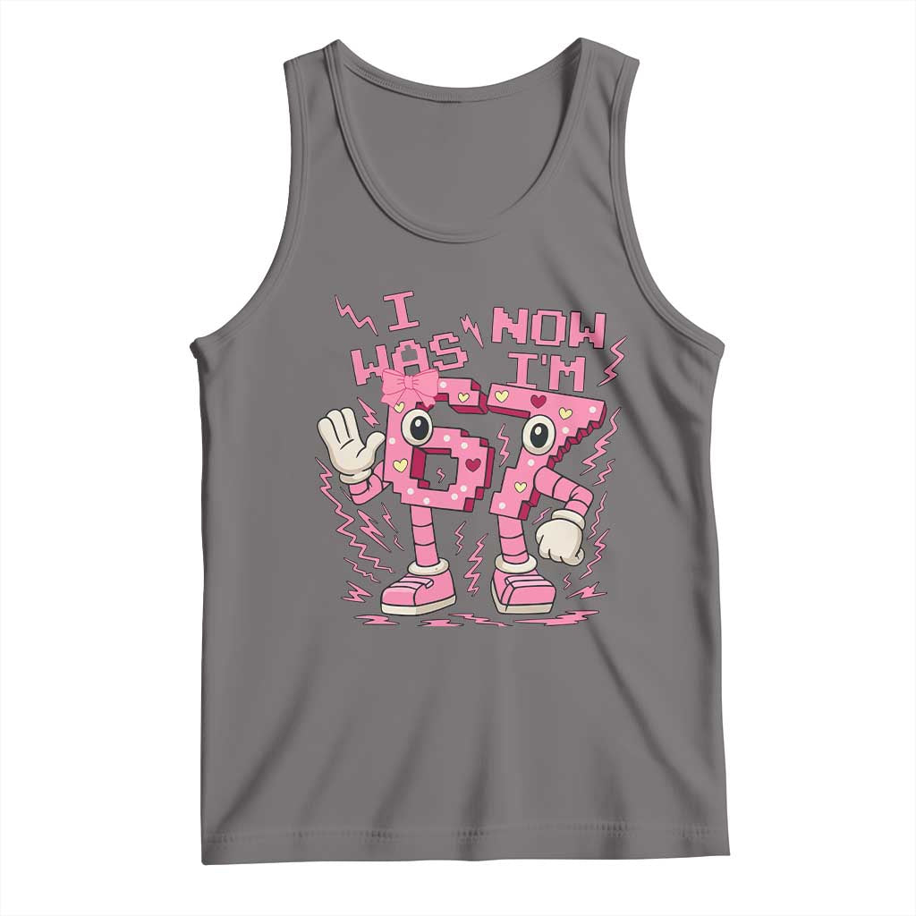 Seven Years Old Birthday Girl Tank Top I Was 6 Now I Am 7 TS12 Deep Heather Print Your Wear