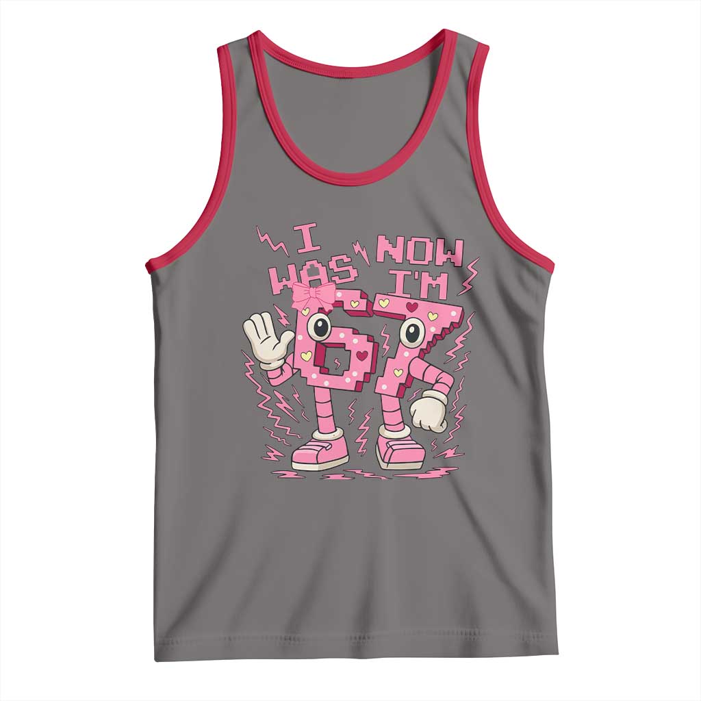 Seven Years Old Birthday Girl Tank Top I Was 6 Now I Am 7 TS12 Deep Heather Red Print Your Wear