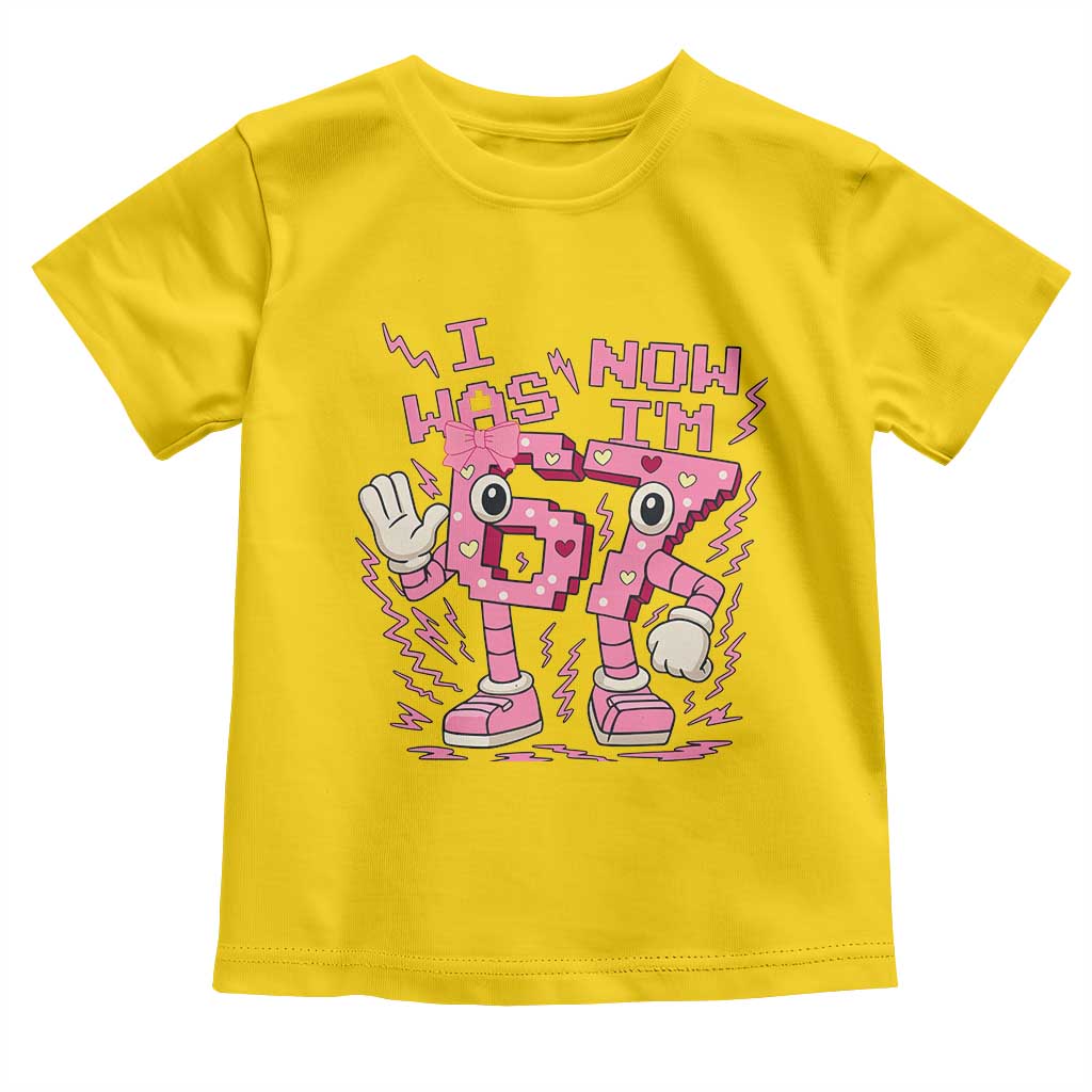 Seven Years Old Birthday Girl Toddler T Shirt I Was 6 Now I Am 7 TS12 Daisy Print Your Wear