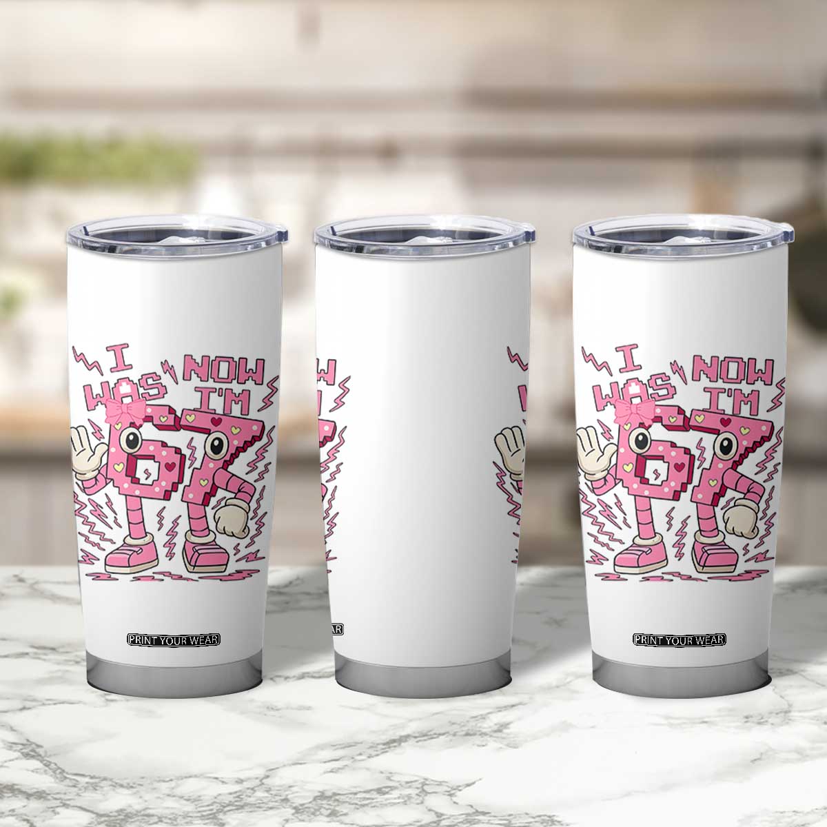 Seven Years Old Birthday Girl Tumbler Cup I Was 6 Now I Am 7 TS12 Print Your Wear