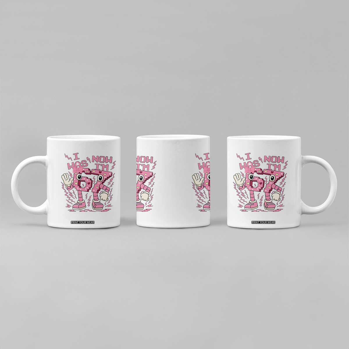 Seven Years Old Birthday Girl Coffee Mug I Was 6 Now I Am 7 TS12 Print Your Wear