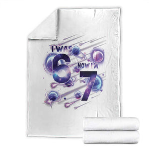 Funny Galaxy Space Birthday Throw Blanket I Was Six Now I Am Seven TS12 Black Print Your Wear