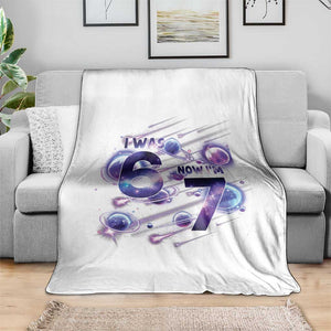 Funny Galaxy Space Birthday Throw Blanket I Was Six Now I Am Seven TS12 Print Your Wear
