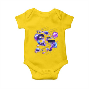 Funny Galaxy Space Birthday Baby Onesie I Was Six Now I Am Seven TS12 Daisy Print Your Wear