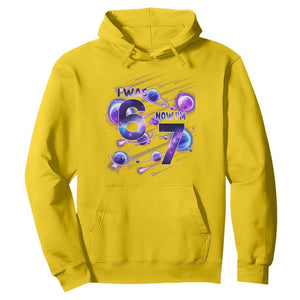 Funny Galaxy Space Birthday Hoodie I Was Six Now I Am Seven TS12 Daisy Print Your Wear