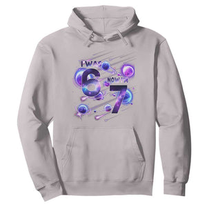 Funny Galaxy Space Birthday Hoodie I Was Six Now I Am Seven TS12 Ice Gray Print Your Wear