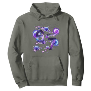 Funny Galaxy Space Birthday Hoodie I Was Six Now I Am Seven TS12 Military Green Print Your Wear