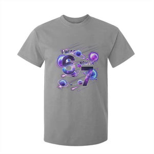 Funny Galaxy Space Birthday T Shirt For Kid I Was Six Now I Am Seven TS12 Sport Gray Print Your Wear