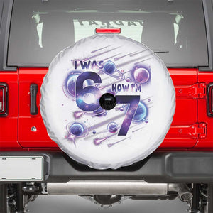 Funny Galaxy Space Birthday Spare Tire Cover I Was Six Now I Am Seven TS12 Black Print Your Wear