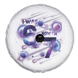 Funny Galaxy Space Birthday Spare Tire Cover I Was Six Now I Am Seven TS12 Print Your Wear