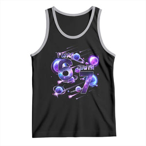 Funny Galaxy Space Birthday Tank Top I Was Six Now I Am Seven TS12 Black Athletic Heather Print Your Wear