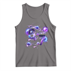 Funny Galaxy Space Birthday Tank Top I Was Six Now I Am Seven TS12 Deep Heather Print Your Wear