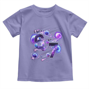 Funny Galaxy Space Birthday Toddler T Shirt I Was Six Now I Am Seven TS12 Violet Print Your Wear