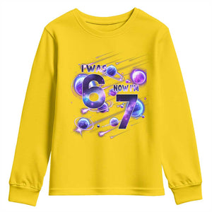 Funny Galaxy Space Birthday Youth Sweatshirt I Was Six Now I Am Seven TS12 Daisy Print Your Wear