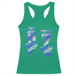 Funny I Was 6 Now I Am 7 Racerback Tank Top Iridescent Effect Printed Kids Birthday TS12 Irish Green Print Your Wear