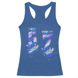 Funny I Was 6 Now I Am 7 Racerback Tank Top Iridescent Effect Printed Kids Birthday TS12 Royal Blue Print Your Wear