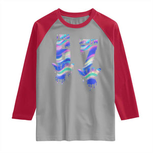 Funny I Was 6 Now I Am 7 Raglan Shirt Iridescent Effect Printed Kids Birthday TS12 Sport Gray Red Print Your Wear