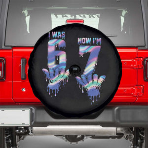 Funny I Was 6 Now I Am 7 Spare Tire Cover Iridescent Effect Printed Kids Birthday TS12 Black Print Your Wear