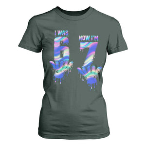 Funny I Was 6 Now I Am 7 T Shirt For Women Iridescent Effect Printed Kids Birthday TS12 Dark Forest Green Print Your Wear