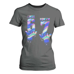 Funny I Was 6 Now I Am 7 T Shirt For Women Iridescent Effect Printed Kids Birthday TS12 Dark Heather Print Your Wear