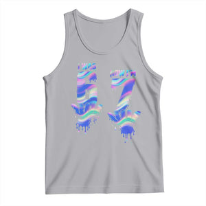 Funny I Was 6 Now I Am 7 Tank Top Iridescent Effect Printed Kids Birthday TS12 Athletic Heather Print Your Wear