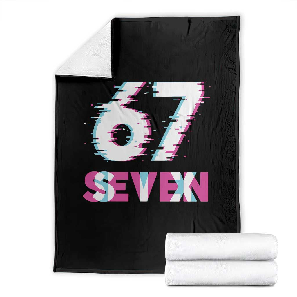 Glitch Optical Illusion Six Seven Meme Throw Blanket Gen Alpha Slang Gift TS12 Black Print Your Wear
