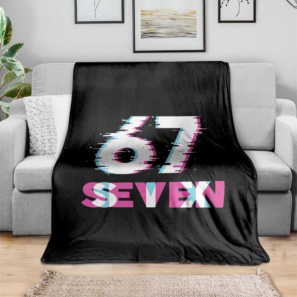 Glitch Optical Illusion Six Seven Meme Throw Blanket Gen Alpha Slang Gift TS12 Print Your Wear