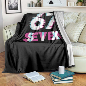 Glitch Optical Illusion Six Seven Meme Throw Blanket Gen Alpha Slang Gift TS12 Print Your Wear