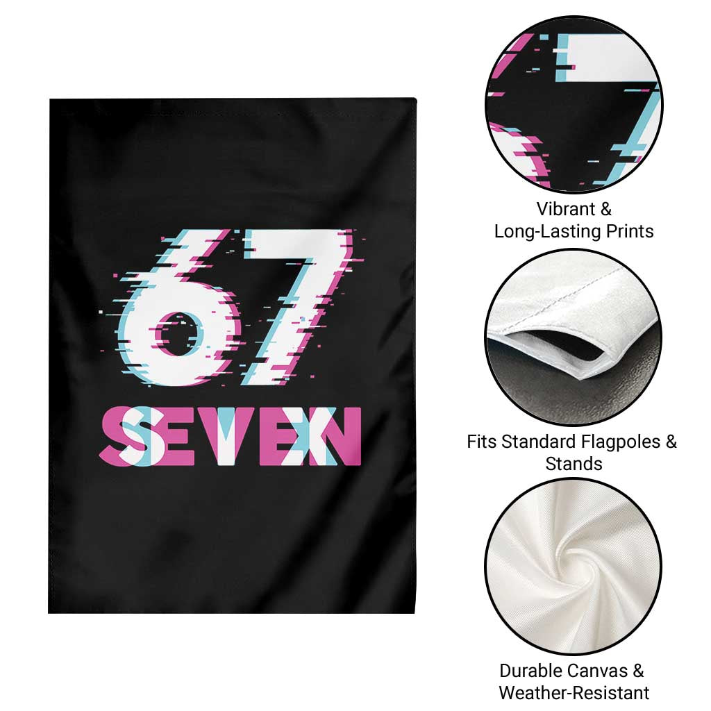 Glitch Optical Illusion Six Seven Meme Garden Flag Gen Alpha Slang Gift TS12 Print Your Wear