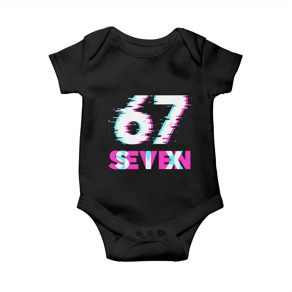 Glitch Optical Illusion Six Seven Meme Baby Onesie Gen Alpha Slang Gift TS12 Black Print Your Wear