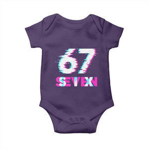 Glitch Optical Illusion Six Seven Meme Baby Onesie Gen Alpha Slang Gift TS12 Purple Print Your Wear