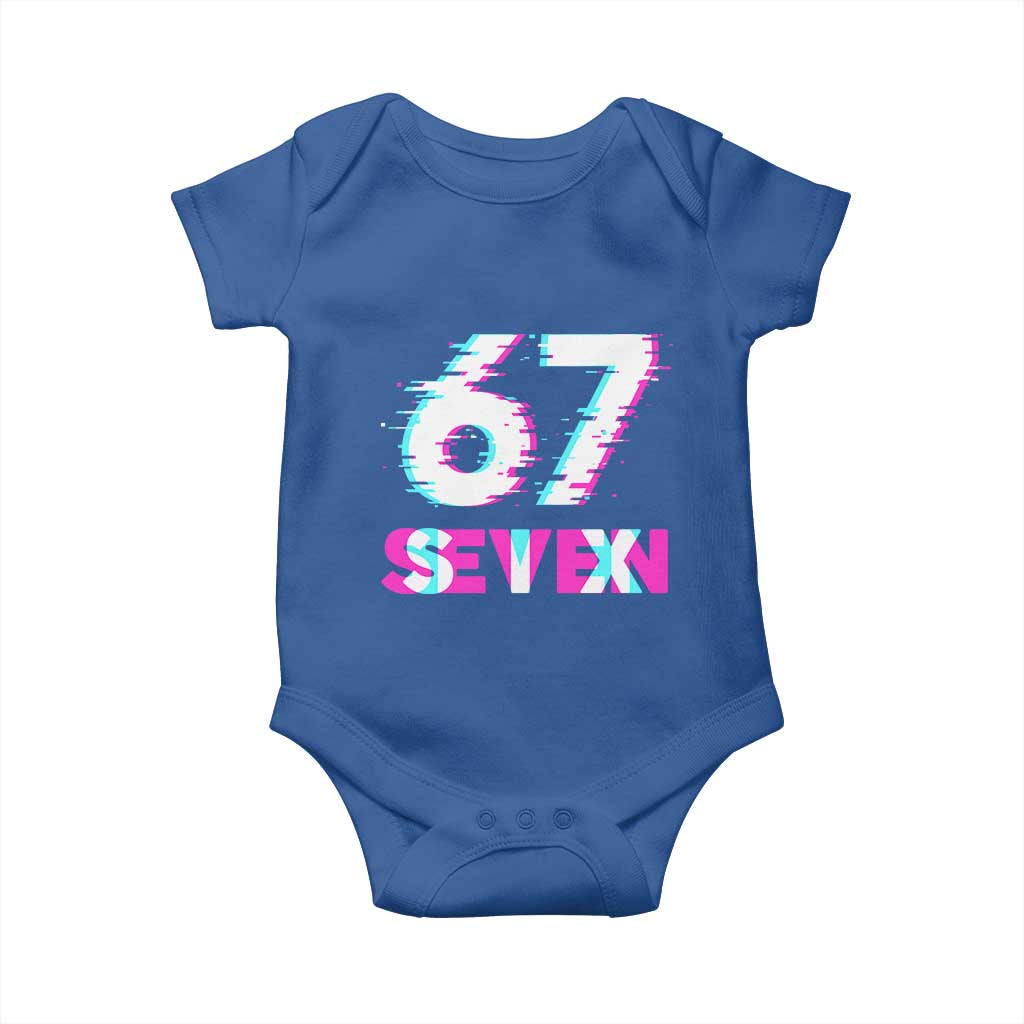 Glitch Optical Illusion Six Seven Meme Baby Onesie Gen Alpha Slang Gift TS12 Royal Blue Print Your Wear